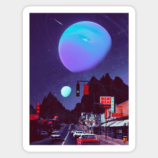 Night Out - Space Collage, Retro Futurism, Sci-Fi Sticker